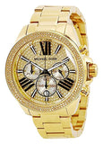  Shop Authentic Michael Kors Wren Chronograph Crystal Pave Gold Dial Gold Steel Strap Watch for Women - MK6095 - Luxxuri