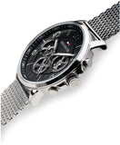  Shop Authentic Tommy Hilfiger Chronograph Black Dial Silver Mesh Bracelet Watch for Men - 1791292 - Luxxuri
