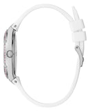  Shop Authentic Guess Sparkling Silver Dial White Rubber Strap Watch For Women - GW0032L1 - Luxxuri