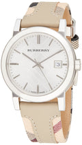  Shop Authentic Burberry The City White Dial Beige Leather Strap Watch for Women - BU9132 - Luxxuri