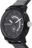  Shop Authentic Tommy Hilfiger Denim Quartz Black Dial Black Leather Strap Watch for Men - 1791479 - Luxxuri