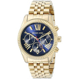  Shop Authentic Michael Kors Lexington Chronograph Blue Dial Gold Steel Strap Watch For Women - MK6206 - Luxxuri