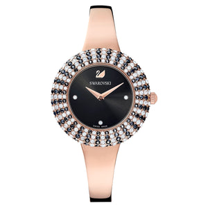  Shop Authentic Swarovski Crystal Rose Black Dial Rose Gold Steel Strap Watch for Women - 5484050 - Luxxuri