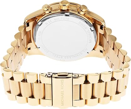  Shop Authentic Michael Kors Berkley Chronograph Black Dial Gold Steel Strap Watch For Women - MK7414 - Luxxuri