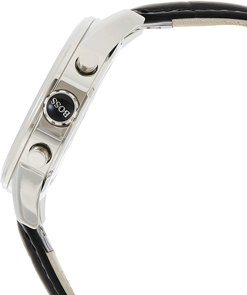  Shop Authentic Hugo Boss Jet Silver Dial Black Leather Strap Watch for Men - 1513282 - Luxxuri