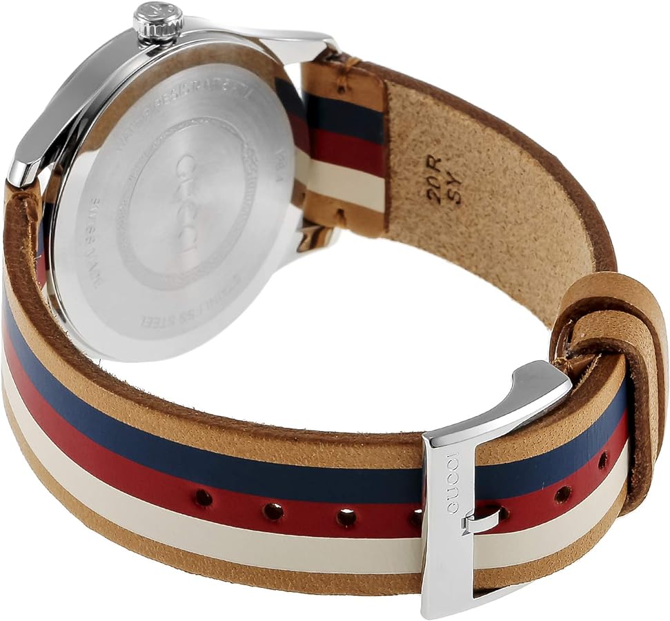  Shop Authentic Gucci G Timeless Quartz Brown Dial Brown Leather Strap Watch For Men - YA1264078 - Luxxuri
