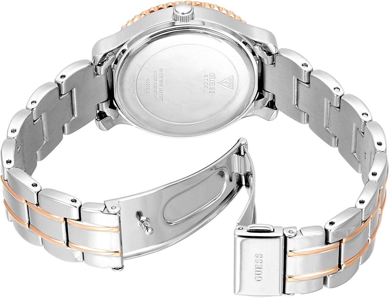  Shop Authentic Guess Enchanting Diamonds Silver Dial Two Tone Steel Strap Watch for Women - W0305L3 - Luxxuri