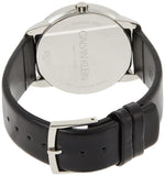  Shop Authentic Calvin Klein Minimal Silver Dial Black Leather Strap Watch for Men - K3M211CY - Luxxuri