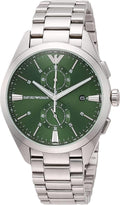  Shop Authentic Emporio Armani Chronograph Green Dial Silver Steel Strap Watch For Men - AR11480 - Luxxuri