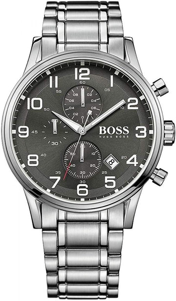  Shop Authentic Hugo Boss Aeroliner Black Dial Silver Steel Strap Watch for Men - 1513181 - Luxxuri