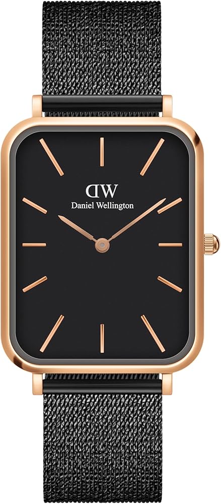  Shop Authentic Daniel Wellington Quadro Pressed Ashfield Black Dial Black Mesh Strap Watch for Women - DW00100467 - Luxxuri