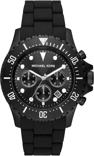  Shop Authentic Michael Kors Everest Chronograph Black Dial Black Silicone Strap Watch For Men - MK8980 - Luxxuri