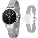  Shop Authentic Calvin Klein Even Black Dial Silver Mesh Bracelet Watch for Women - K7B23121 - Luxxuri