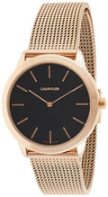  Shop Authentic Calvin Klein Minimal Black Dial Rose Gold Mesh Bracelet Watch for Women - K3M2262Y - Luxxuri