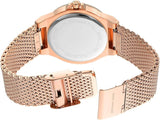  Shop Authentic Michael Kors Lennox Three Hand Rose Gold Dial Rose Gold Mesh Strap Watch For Women - MK7336 - Luxxuri