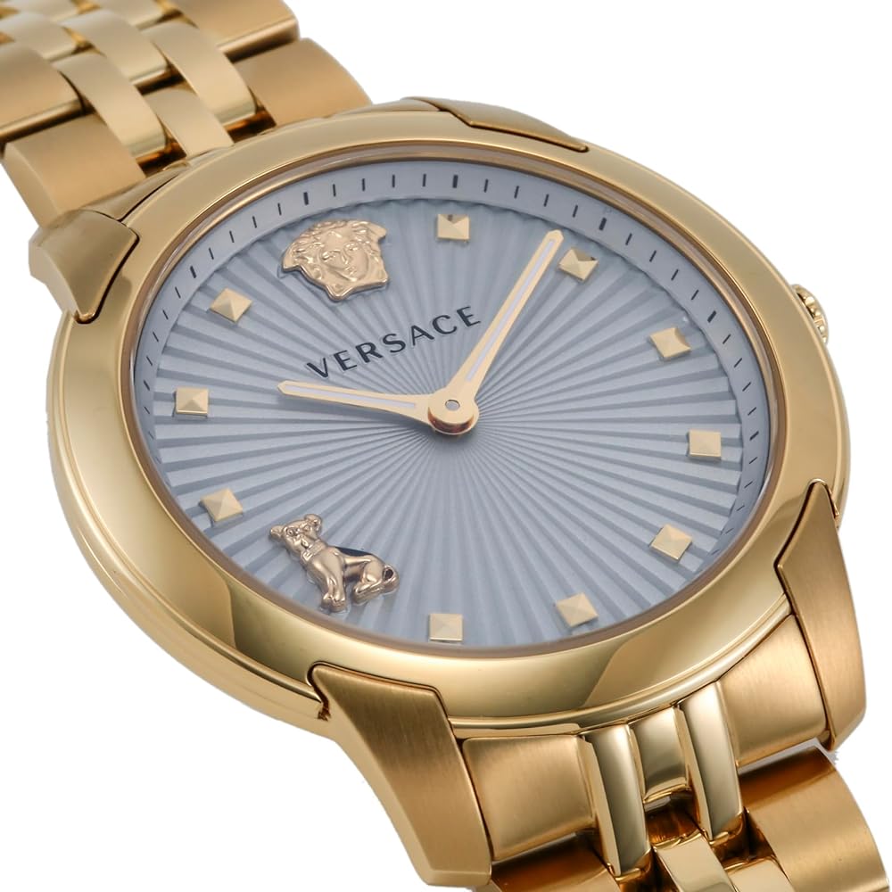  Shop Authentic Versace Audrey Quartz Grey Dial Gold Steel Strap Watch for Women - VELR00719 - Luxxuri