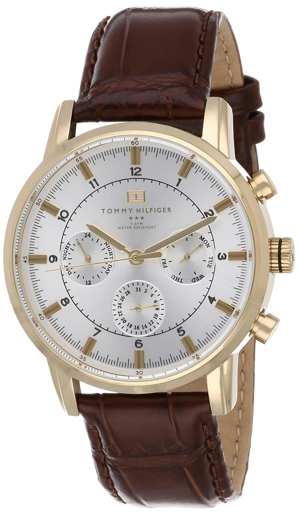  Shop Authentic Tommy Hilfiger Harrison White Dial Brown Leather Strap Watch for Men - 1790874 - Luxxuri