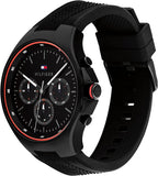  Shop Authentic Tommy Hilfiger Justin Black Dial Black Rubber Strap Watch For Men - 1792056 - Luxxuri