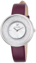 Shop Authentic Swarovski Crystalline Silver Dial Purple Leather Strap Watch for Women - 5295355 - Luxxuri