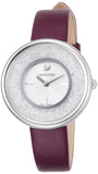  Shop Authentic Swarovski Crystalline Silver Dial Purple Leather Strap Watch for Women - 5295355 - Luxxuri
