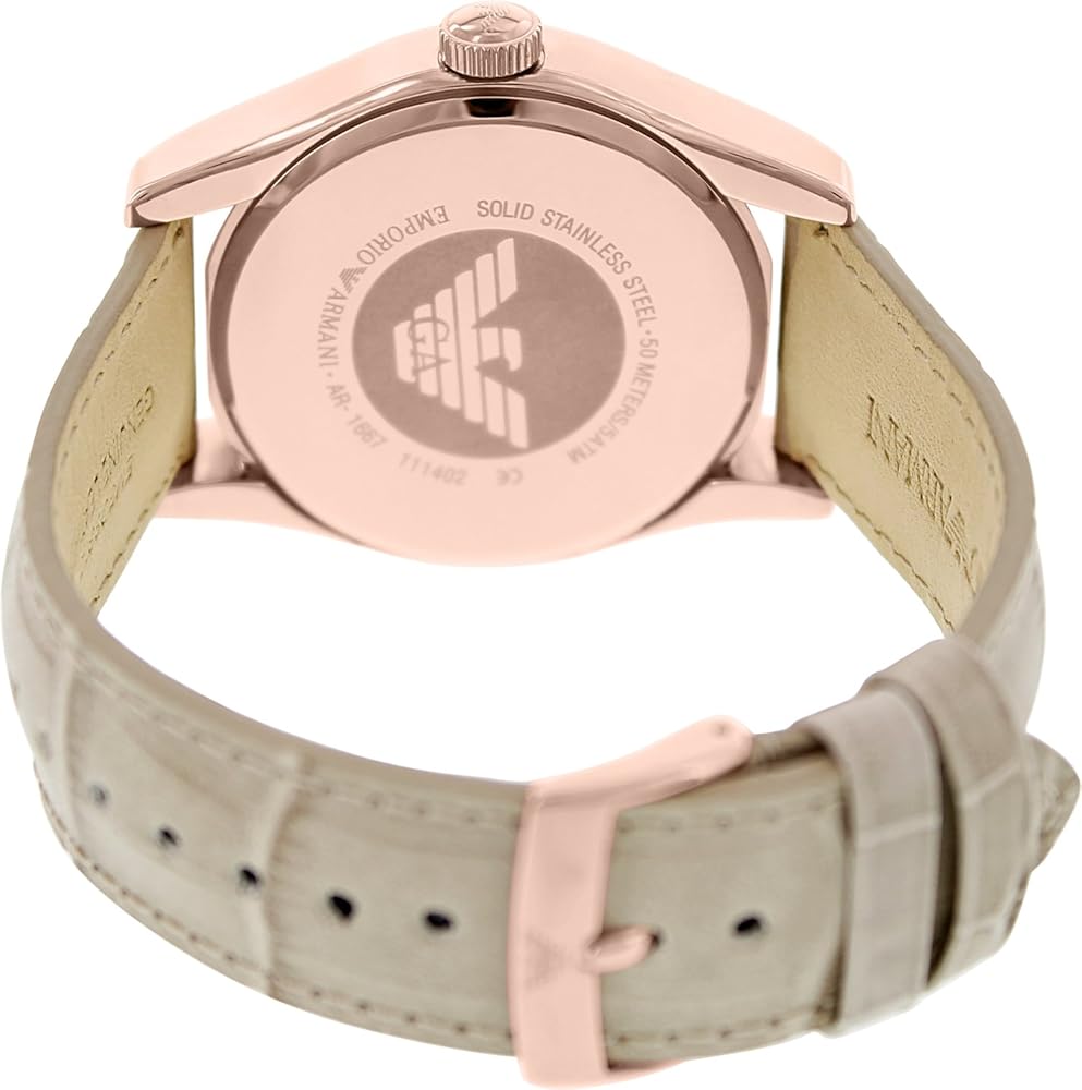  Shop Authentic Emporio Armani Valente Analog Beige Dial Beige Leather Strap Watch For Men - AR1667 - Luxxuri