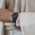  Shop Authentic Daniel Wellington Iconic Link Ceramic Black Dial Black Steel Strap Watch For Women - DW00100414 - Luxxuri