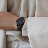  Shop Authentic Daniel Wellington Iconic Link Ceramic Black Dial Black Steel Strap Watch For Women - DW00100415 - Luxxuri