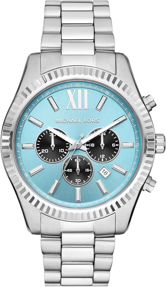  Shop Authentic Michael Kors Lexington Chronograph Blue Dial Silver Steel Strap Watch for Men - MK9165 - Luxxuri
