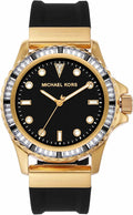 Michael Kors Everest Three-Hand Crystals Black Dial Black Rubber Strap Watch for Women - MK7440