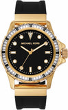 Shop Authentic Michael Kors Everest Three-Hand Crystals Black Dial Black Rubber Strap Watch for Women - MK7440 - Luxxuri