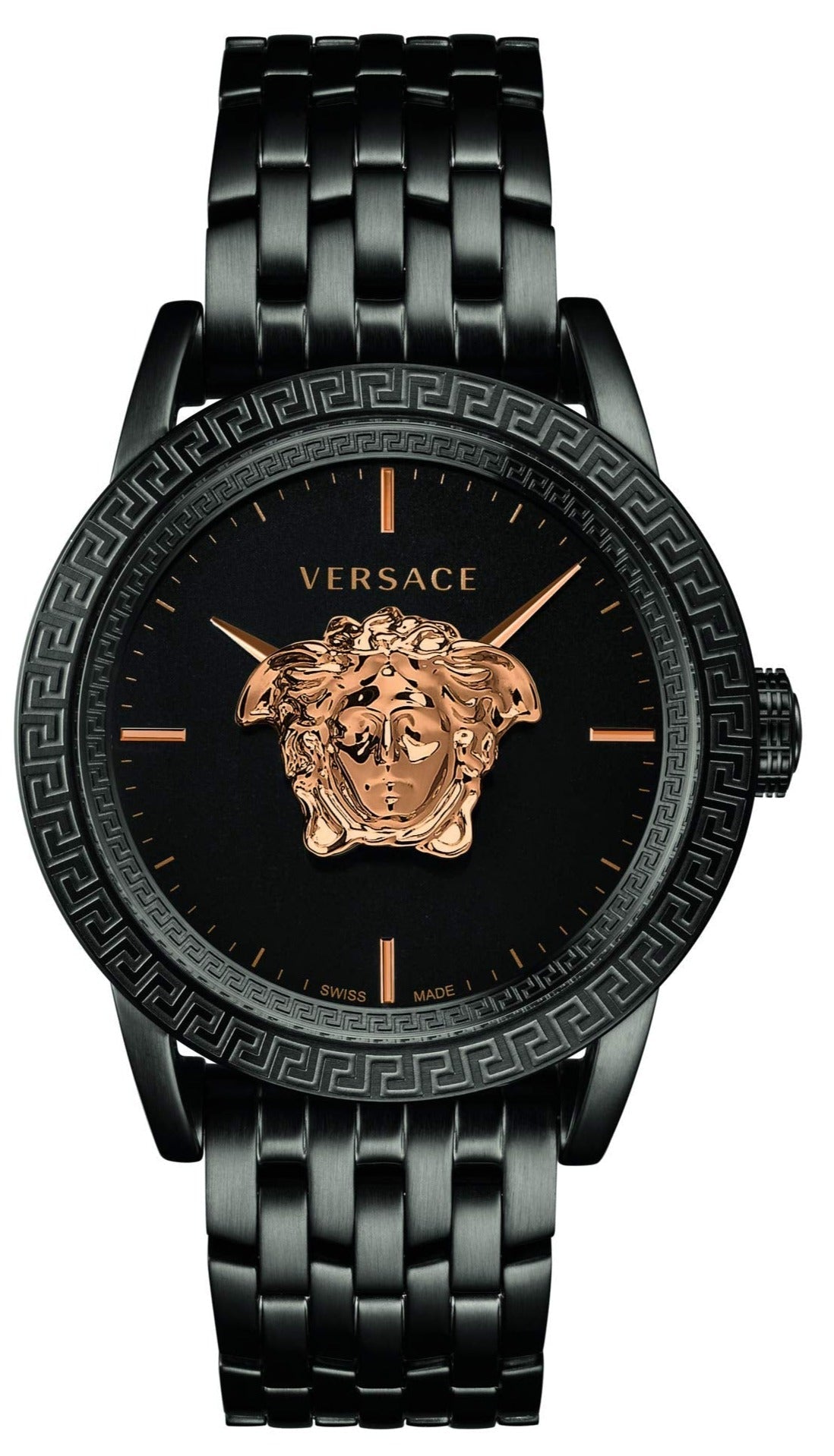  Shop Authentic Versace Palazzo Empire Black Dial Black Steel Strap Watch for Men - VERD00518 - Luxxuri