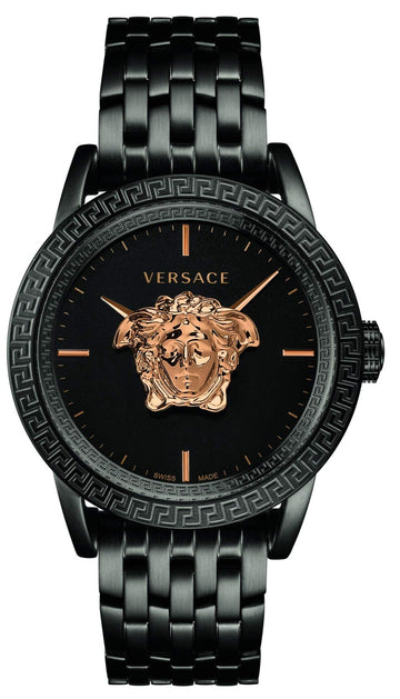  Shop Authentic Versace Palazzo Empire Black Dial Black Steel Strap Watch for Men - VERD00518 - Luxxuri