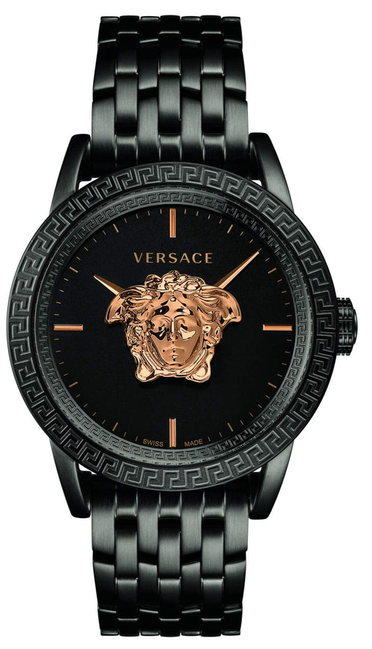  Shop Authentic Versace Palazzo Empire Black Dial Black Steel Strap Watch for Men - VERD00518 - Luxxuri