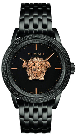  Shop Authentic Versace Palazzo Empire Black Dial Black Steel Strap Watch for Men - VERD00518 - Luxxuri