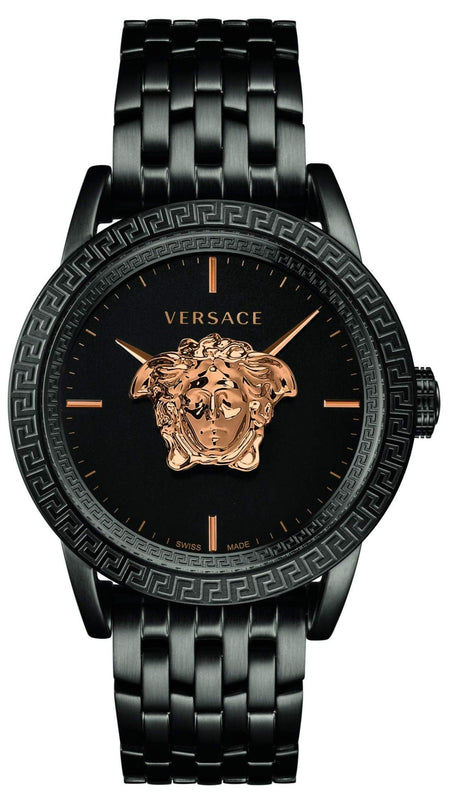  Shop Authentic Versace Palazzo Empire Black Dial Black Steel Strap Watch for Men - VERD00518 - Luxxuri