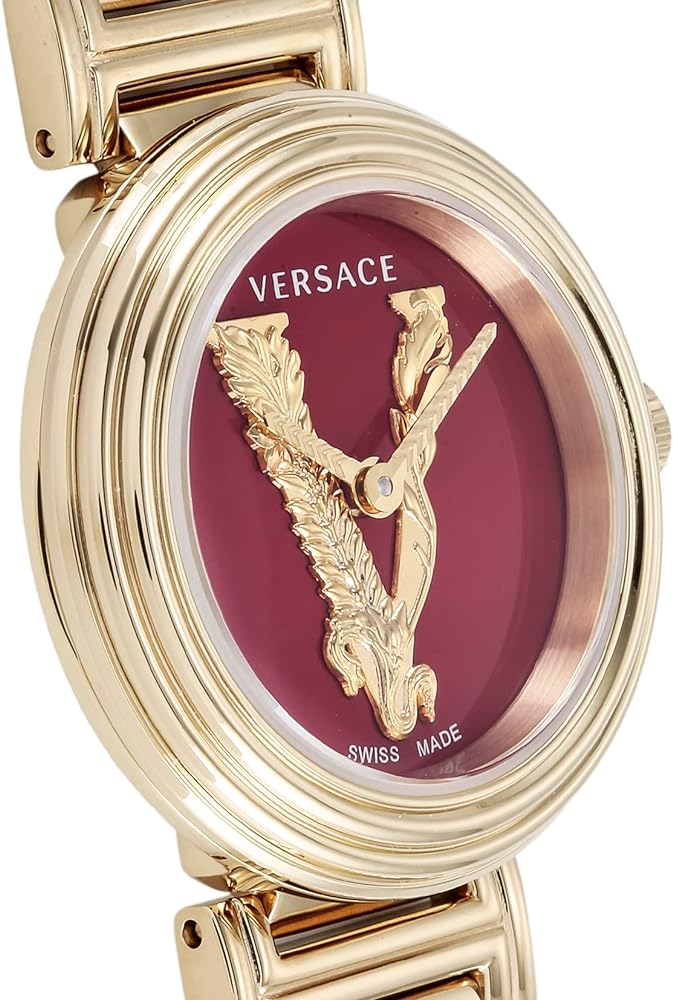  Shop Authentic Versace Virtus Mini Quartz Red Dial Gold Steel Strap Watch For Women - VET300321 - Luxxuri