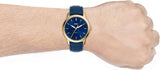  Shop Authentic Fossil The Minimalist 3H Analog Blue Dial Blue Leather Strap Watch for Men - FS5789 - Luxxuri