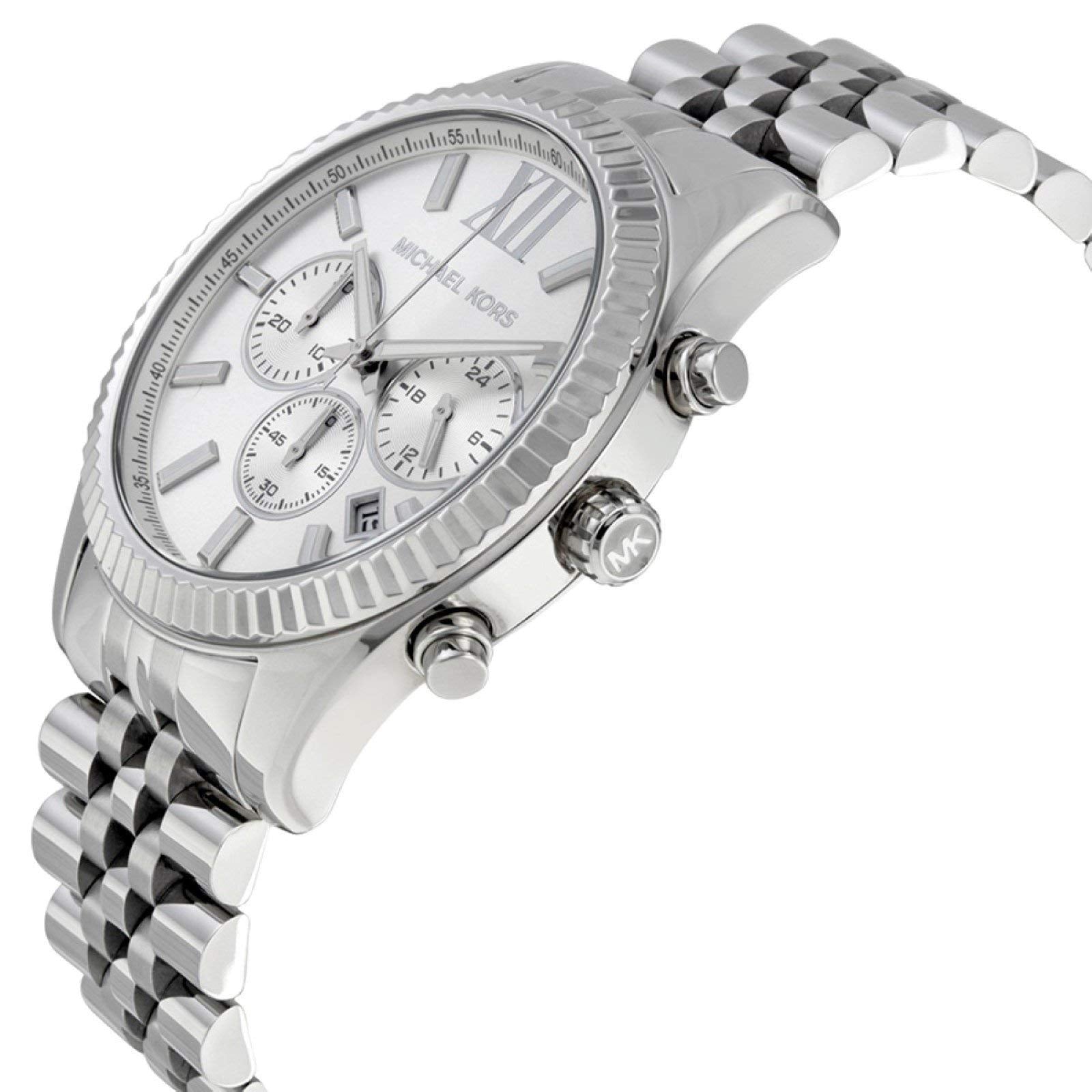  Shop Authentic Michael Kors Lexington Silver Dial Silver Steel Strap Watch for Men - MK8405 - Luxxuri