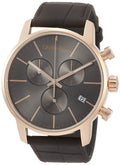  Shop Authentic Calvin Klein City Chronograph Grey Dial Brown Leather Strap Watch for Men - K2G276G3 - Luxxuri