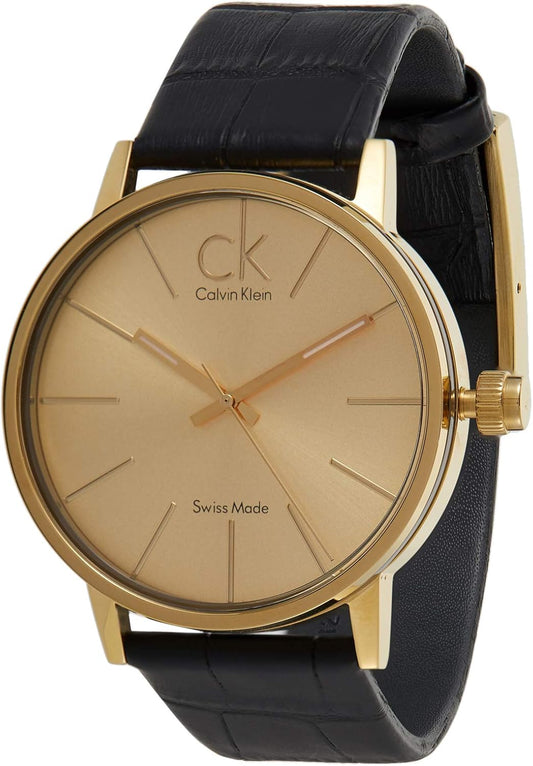  Shop Authentic Calvin Klein Post Minimal Rose Gold Dial Black Leather Strap Watch For Men - K7622201 - Luxxuri
