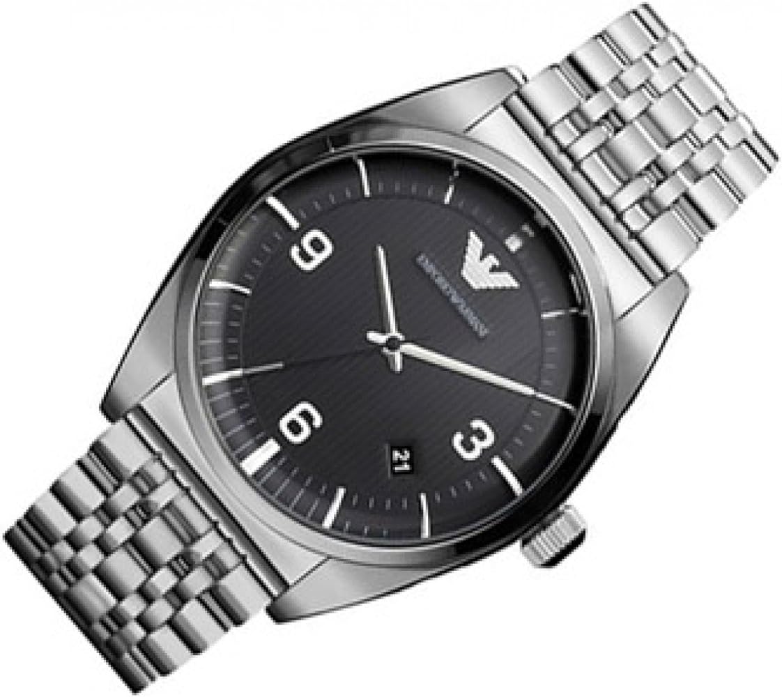  Shop Authentic Emporio Armani Classic Analog Black Dial Silver Steel Strap Watch For Men - AR0369 - Luxxuri