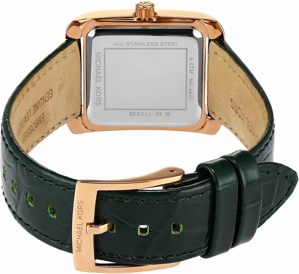  Shop Authentic Michael Kors Emery Quartz Diamonds Green Dial Green Leather Strap Watch For Women - MK4697 - Luxxuri