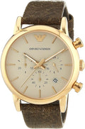  Shop Authentic Emporio Armani Classic Chronograph White Dial Brown Leather Strap Watch For Men - AR1809 - Luxxuri
