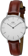  Shop Authentic Daniel Wellington Classic Petite St Mawes White Dial Brown Leather Strap Watch For Women - DW00100187 - Luxxuri