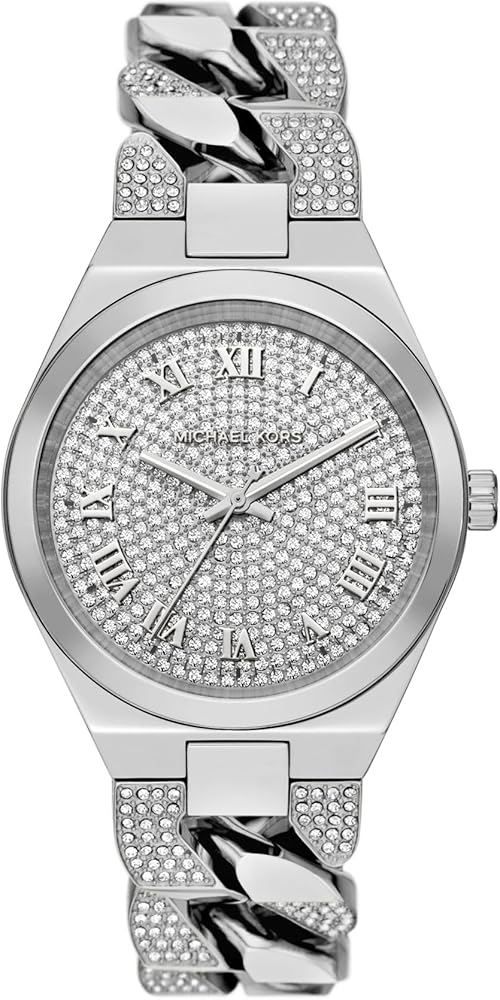  Shop Authentic Michael Kors Lennox Pave Three-Hand Crystals Silver Dial Silver Steel Strap Watch for Women - MK7488 - Luxxuri