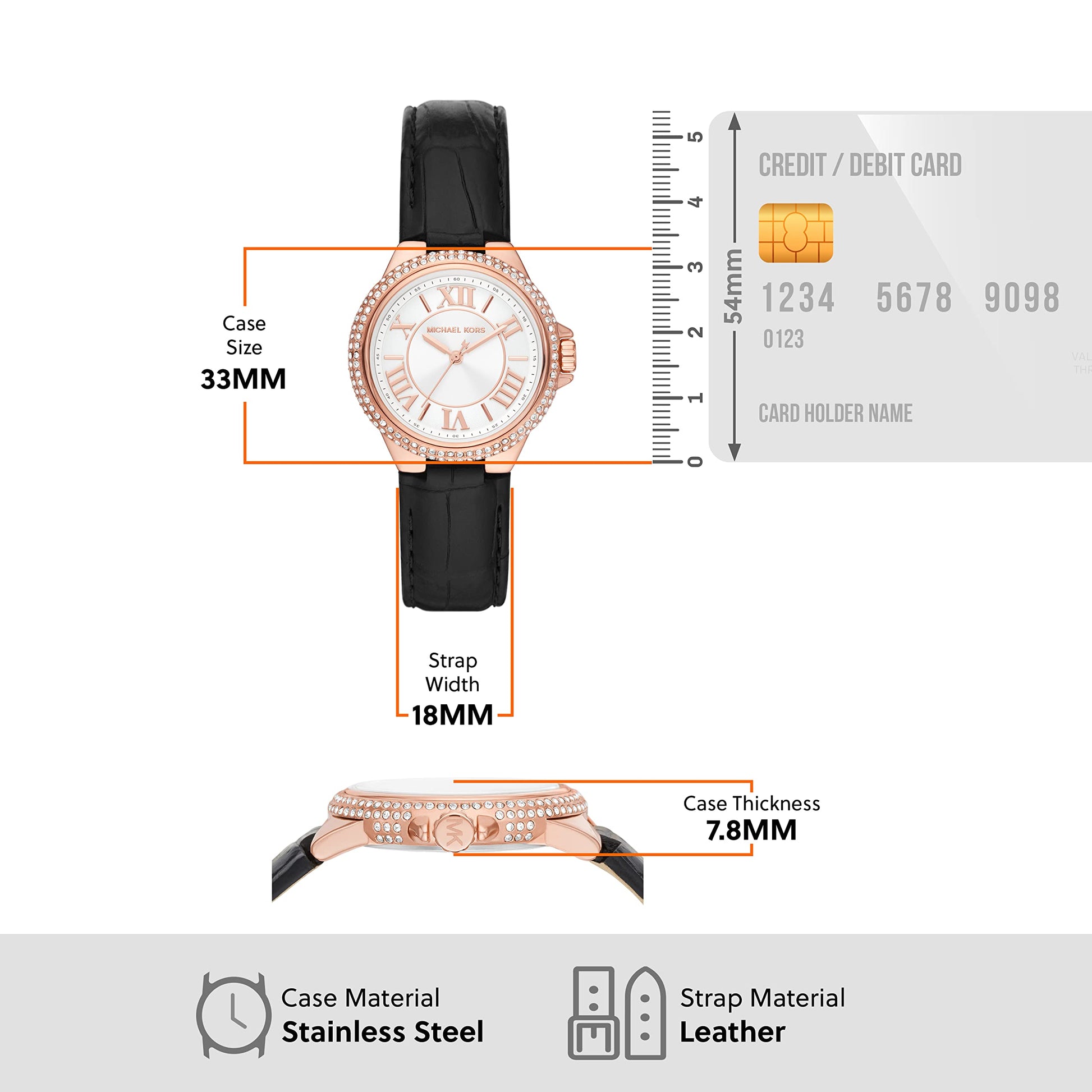  Shop Authentic Michael Kors Camille Three-Hand Crystals White Dial Black Leather Strap Watch for Women - MK2962 - Luxxuri