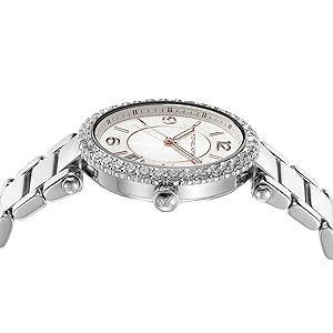  Shop Authentic Michael Kors Parker Three Hand Mother of Pearl White Dial Silver Steel Strap Watch For Women - MK4694 - Luxxuri