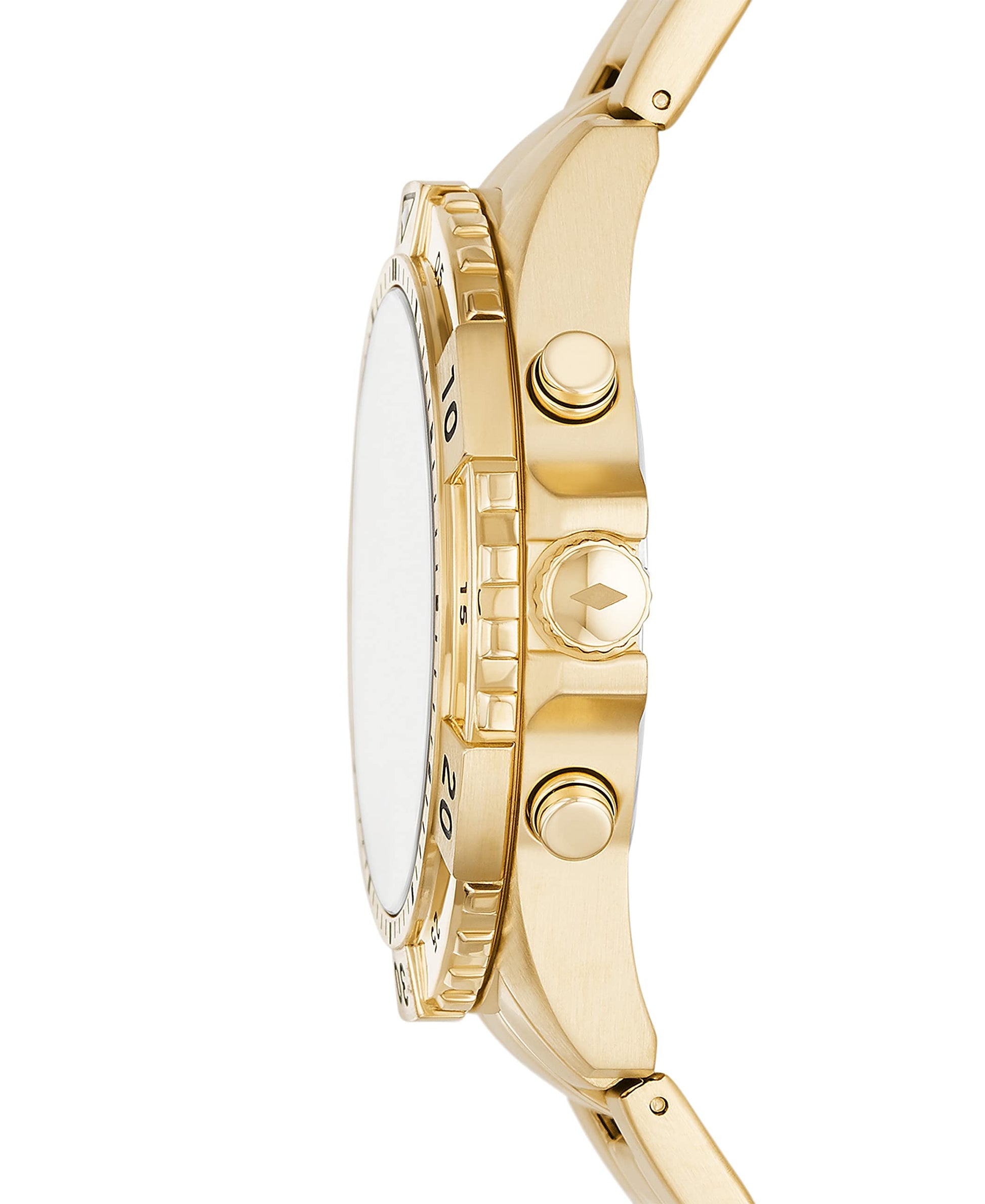 Fossil Garrett Chronograph Gold Dial Gold Steel Strap Watch for Men - FS5772