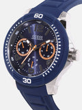  Shop Authentic Guess Trade Blue Dial Blue Silicone Strap Watch for Men - W0967G2 - Luxxuri