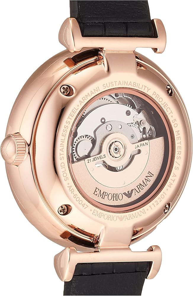  Shop Authentic Emporio Armani Gianni T Bar Mother of Pearl White Dial Black Leather Strap Watch For Women - AR60047 - Luxxuri